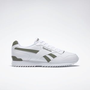 Adidasy Męskie Reebok Royal Glide Ripple Clip Białe/Zielone PL 46NLKSP